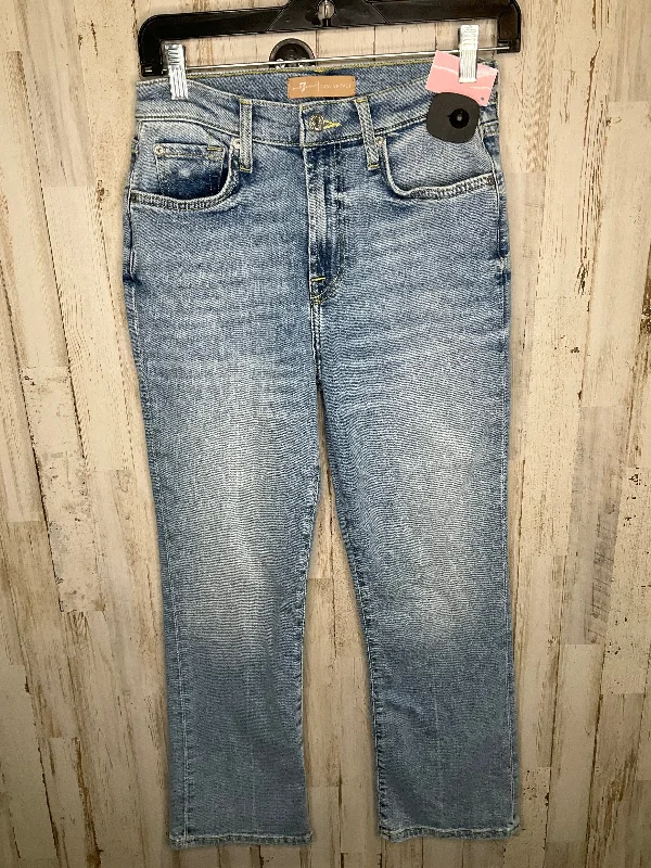 Blue Denim Jeans Flared 7 For All Mankind, Size 4