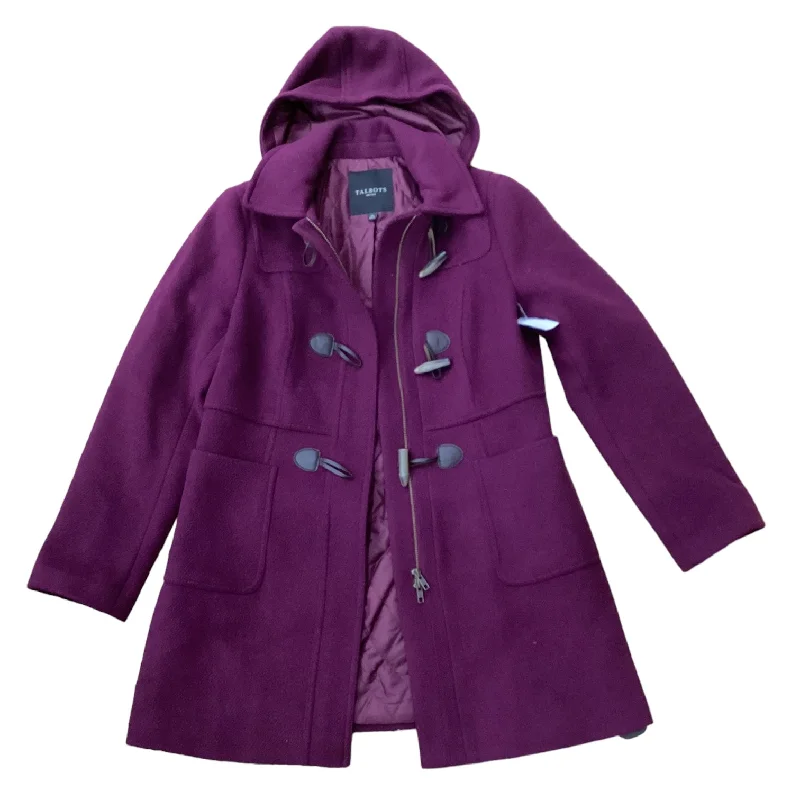 Coat Peacoat By Talbots In Purple, Size: 8