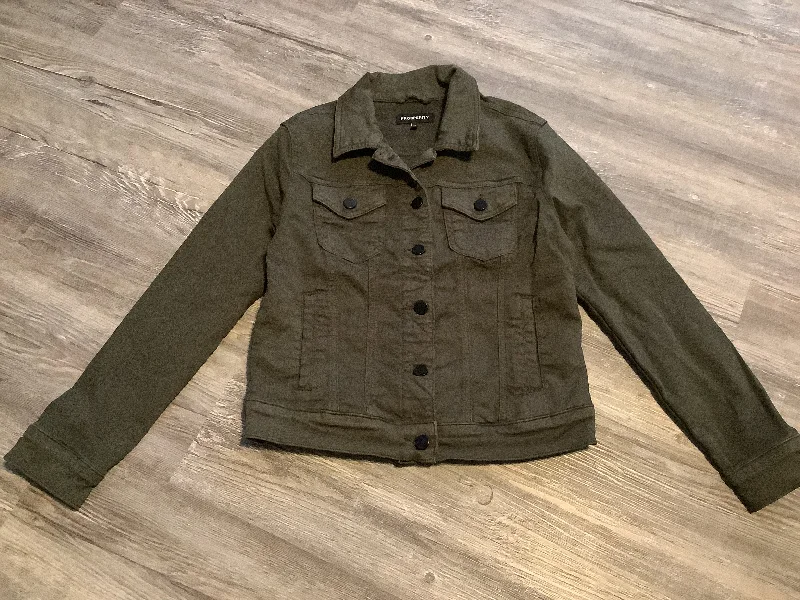 Jacket Denim By Clothes Mentor In Green, Size: Xs