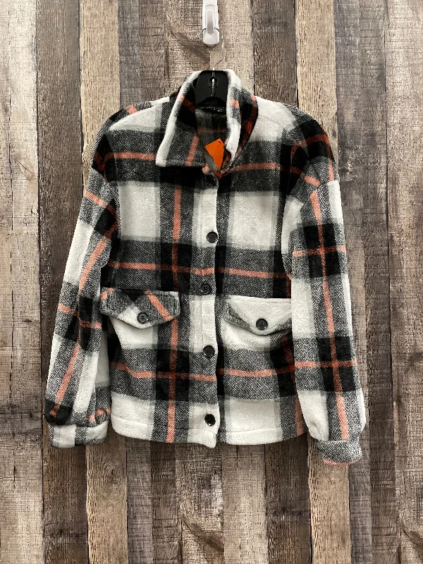 Jacket Shirt By Shein In Plaid, Size: S