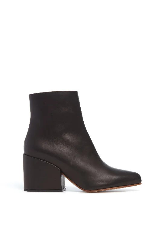 Tito Block Heel Boot in Black Leather