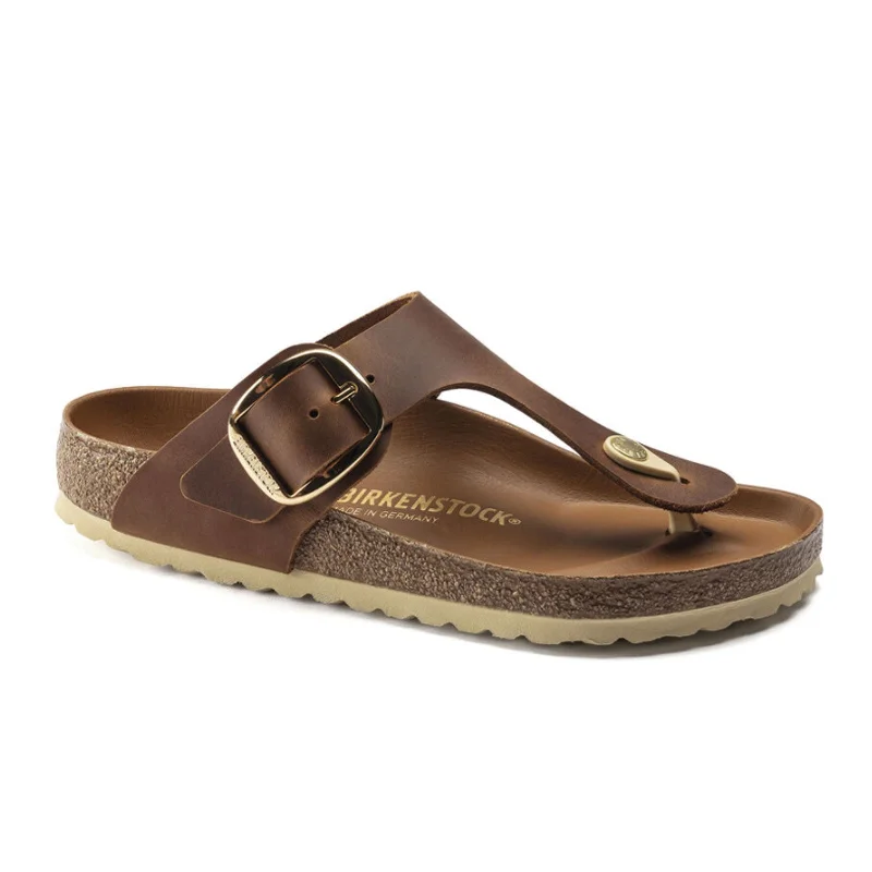 Birkenstock Gizeh Big Buckle Sandal (Women) - Cognac Leather