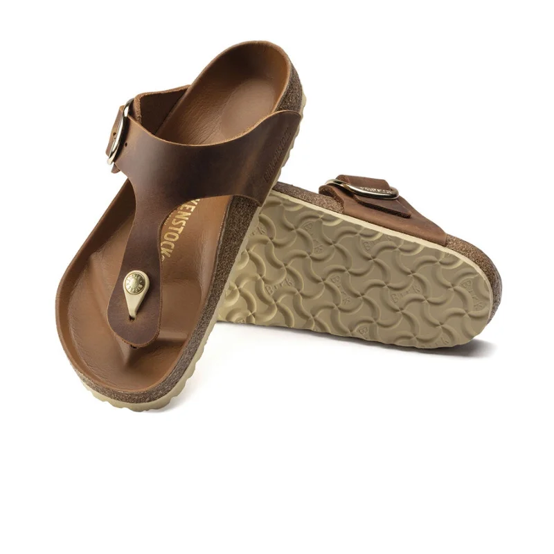 Birkenstock Gizeh Big Buckle Sandal (Women) - Cognac Leather