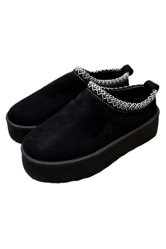 Women's Comfy All Day Fuzzy Slipper In Black