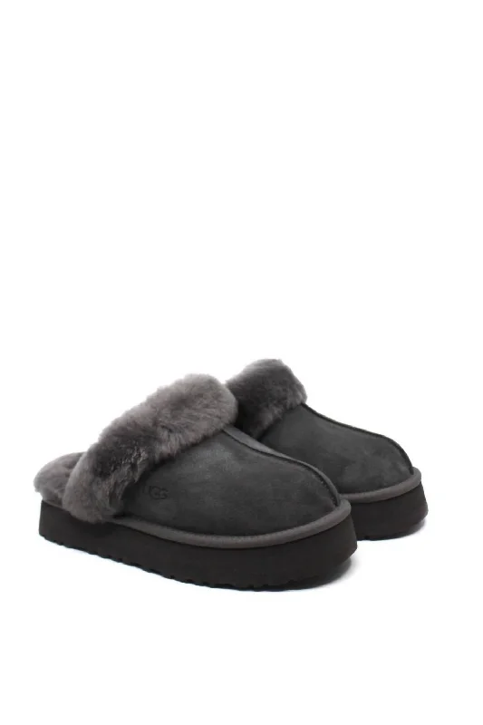 Women's Disquette Slipper In Charcoal