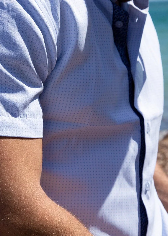 202117 - Men's Blue Button Up Short Sleeve Dress Shirt 202117 - Men's Blue Button Up Short Sleeve Dress Shirt