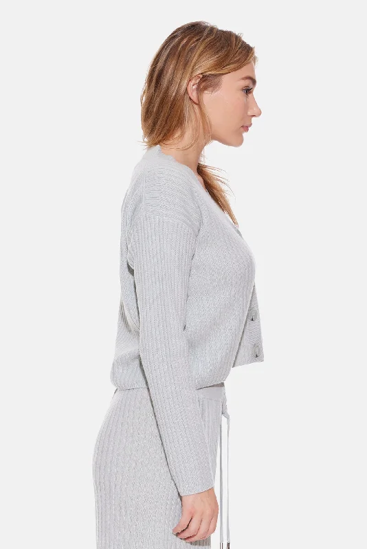 Beatrice Ribbed Cardigan Geyser