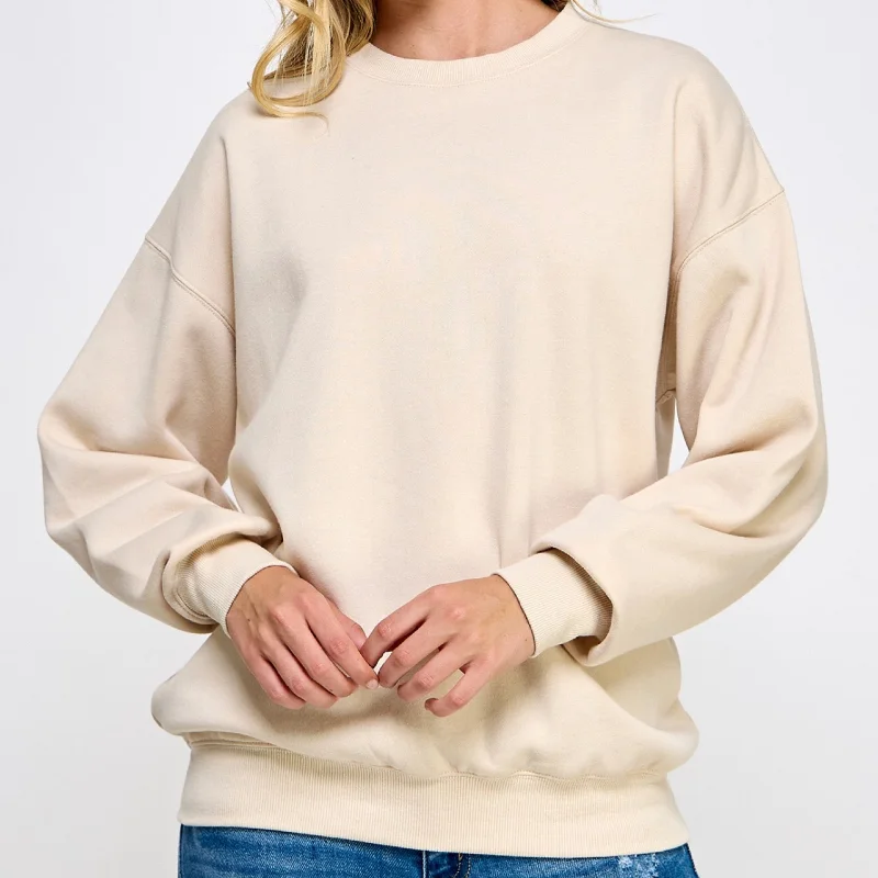 Cozy Day’s Crew Neck Oversized Sweatshirt Cream