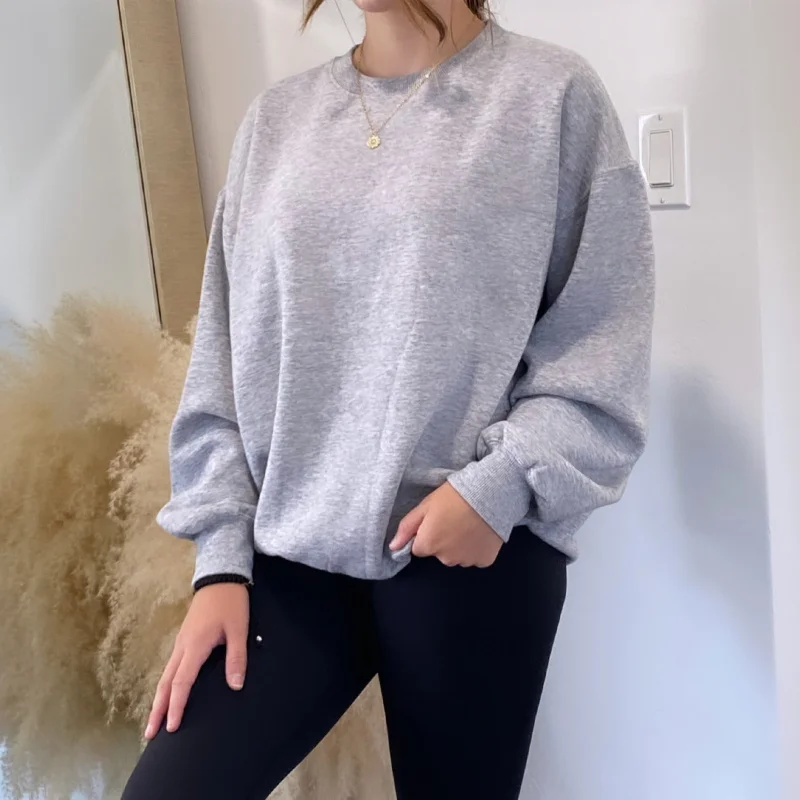 Cozy Day’s Crew Neck Oversized Sweatshirt Grey