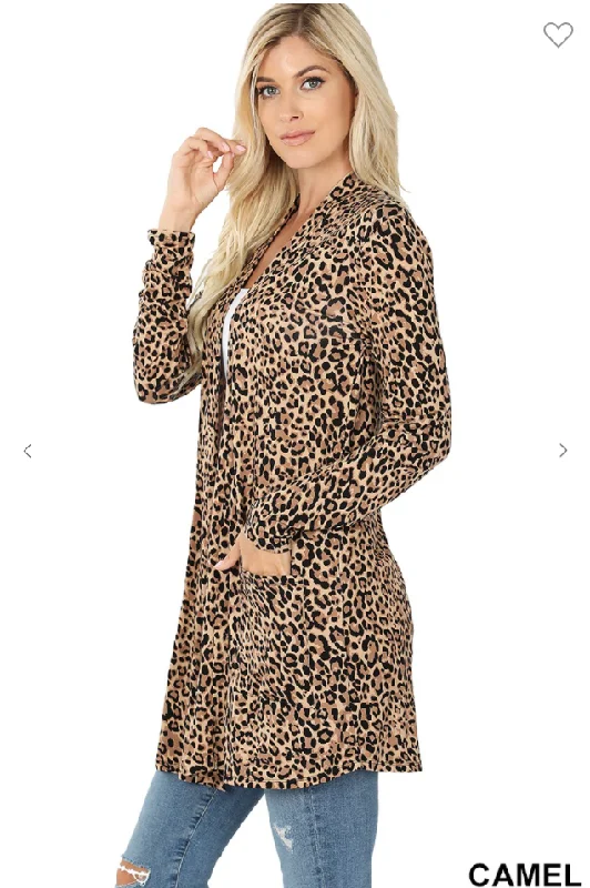 Leopard Pocket Cardigan - 3 Colors