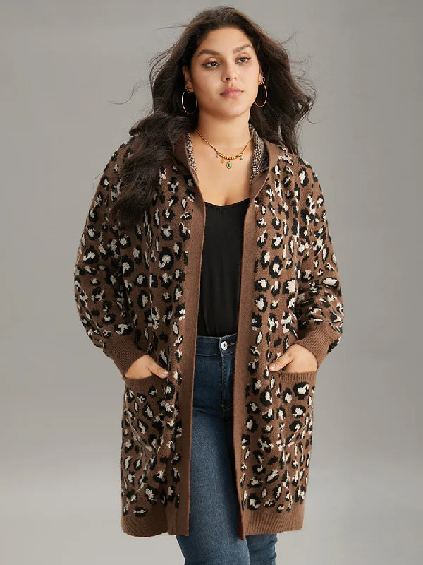 Supersoft Essentials Leopard Hooded Pocket Cardigan