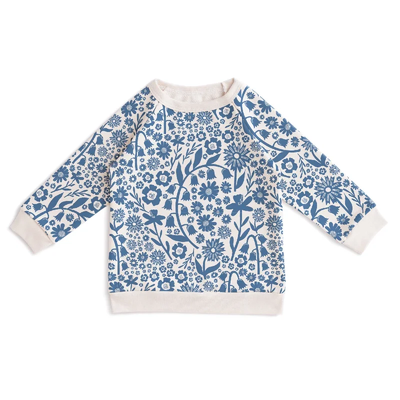 Sweatshirt - Dutch Floral Delft Blue