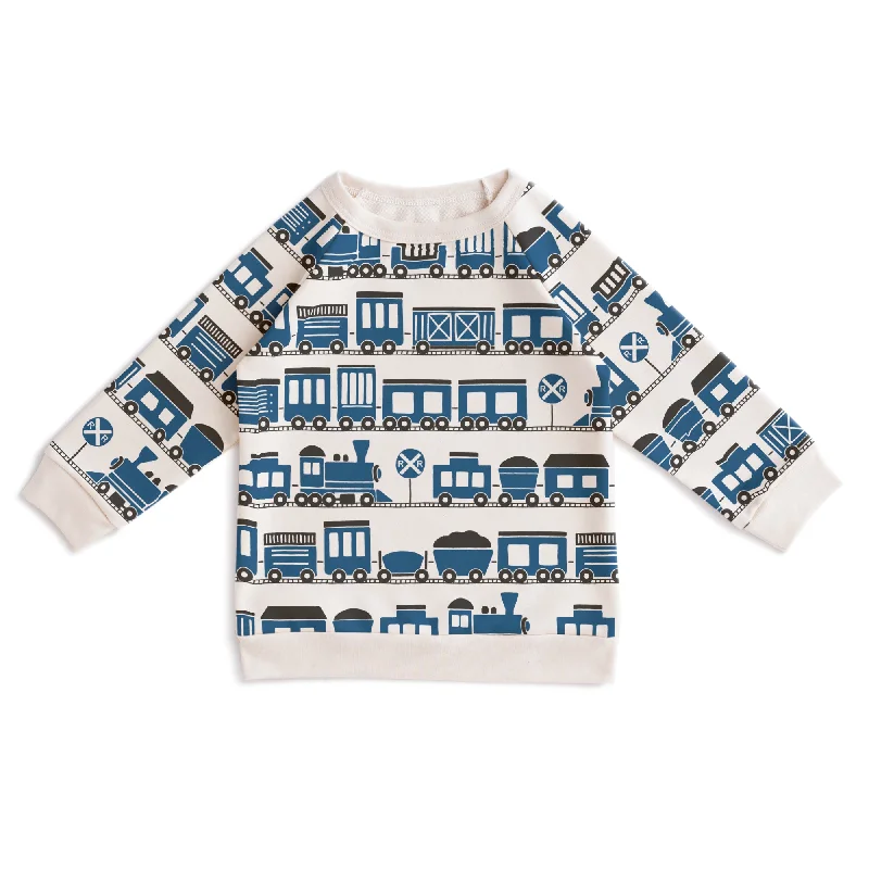 Sweatshirt - Trains Blue