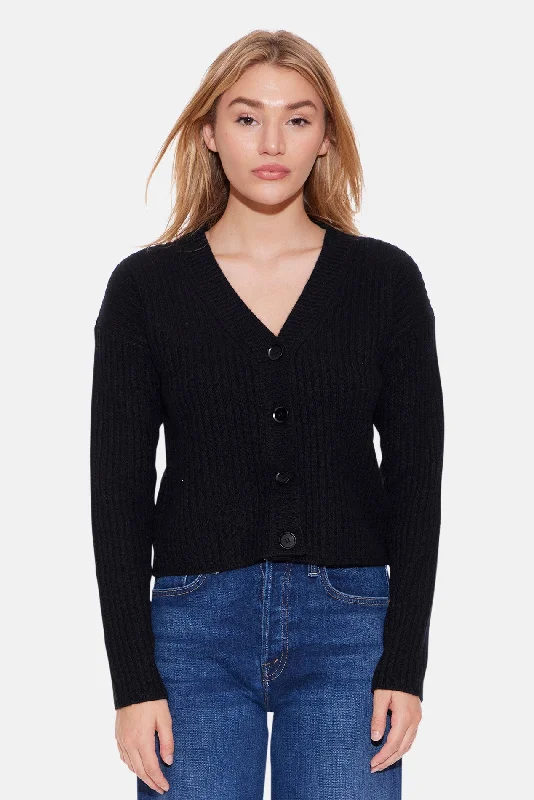 Beatrice Ribbed Cardigan Black