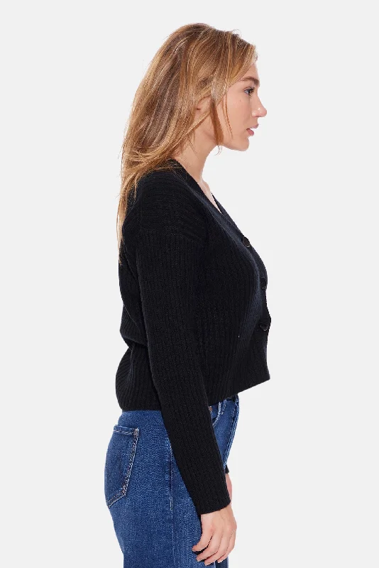 Beatrice Ribbed Cardigan Black