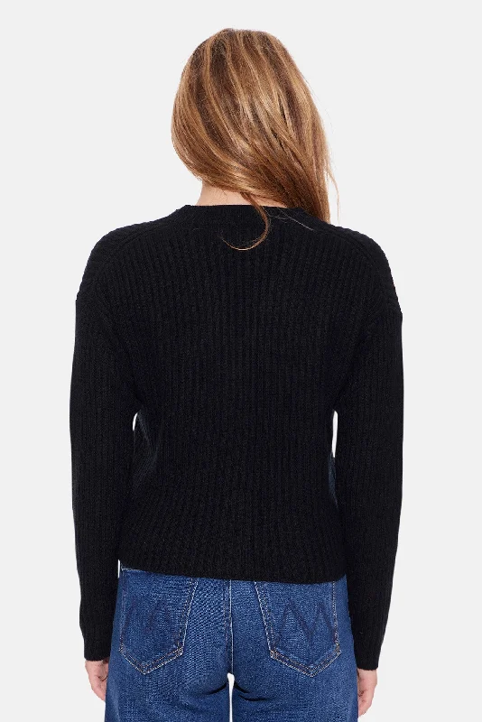 Beatrice Ribbed Cardigan Black