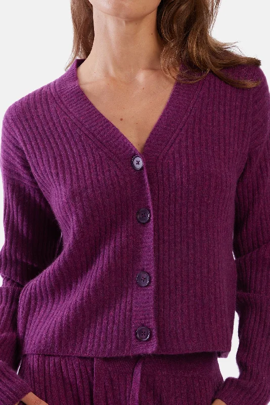 Beatrice Ribbed Cardigan Phlox