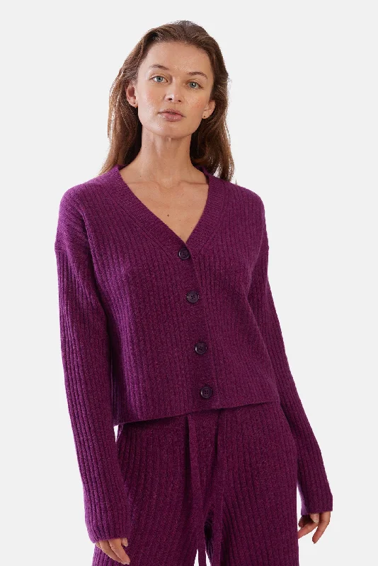 Beatrice Ribbed Cardigan Phlox