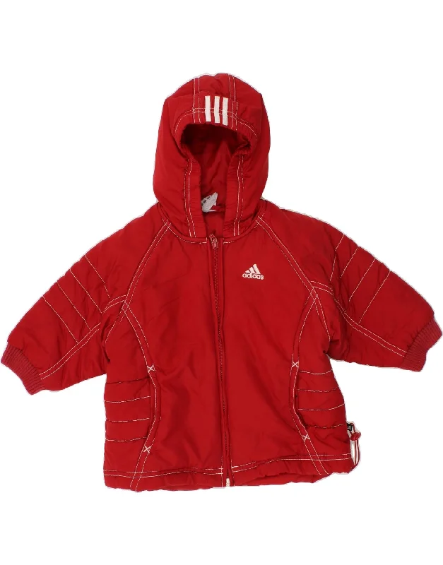 Men's Coats with ZippersADIDAS Baby Boys Hooded Windbreaker Jacket 18-24 Months Red Polyester Men's Coats with ZippersADIDAS Baby Boys Hooded Windbreaker Jacket 18-24 Months Red Polyester