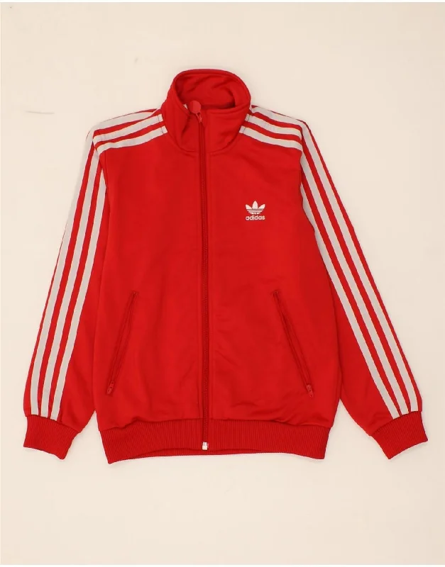 Men's Coats with Adjustable HemsADIDAS Boys Graphic Tracksuit Top Jacket 9-10 Years Red Polyester