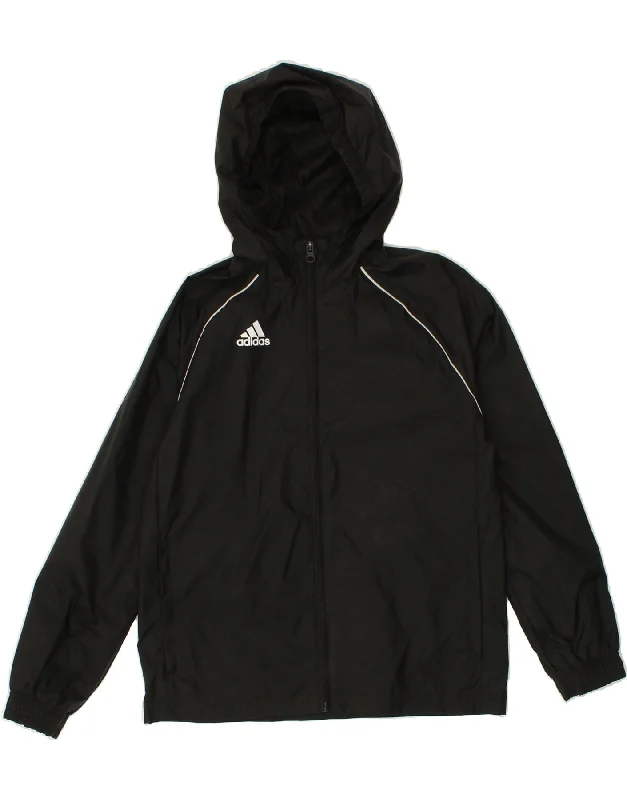 Men's Coats with Velcro ClosuresADIDAS Boys Hooded Graphic Rain Jacket 9-10 Years Black Polyester Men's Coats with Velcro ClosuresADIDAS Boys Hooded Graphic Rain Jacket 9-10 Years Black Polyester