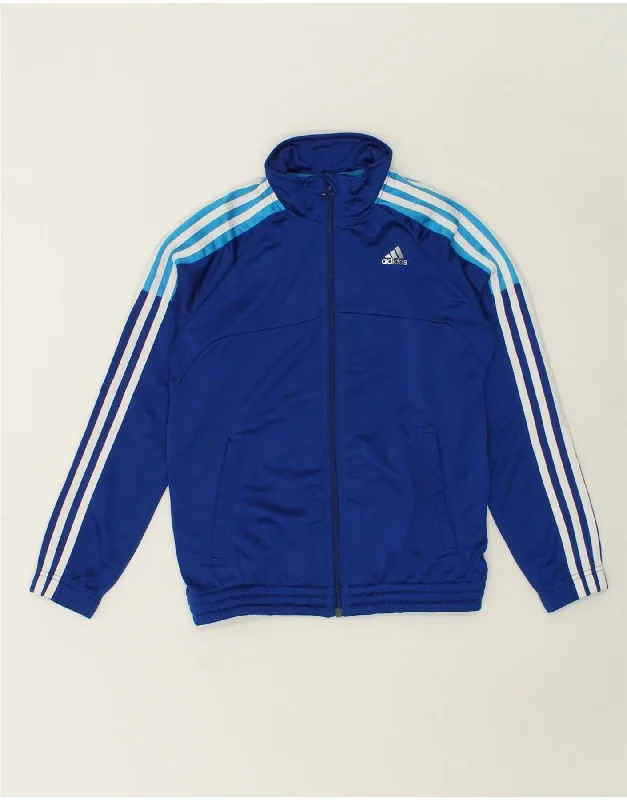 Men's Coats with Multi-Pocket DesignADIDAS Boys Tracksuit Top Jacket 12-13 Years Navy Blue Polyester
