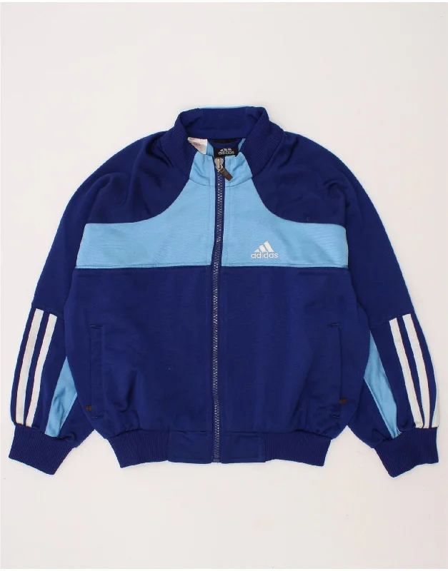 Elegant Men's Wool CoatsADIDAS Boys Tracksuit Top Jacket 5-6 Years Blue Colourblock Polyester