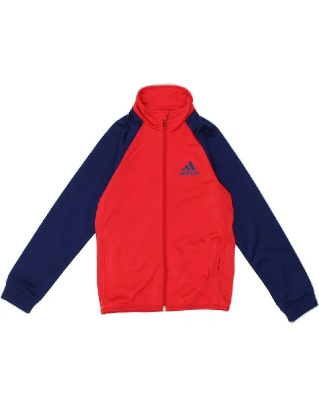 Men's Coats with Vintage StyleADIDAS Boys Tracksuit Top Jacket 9-10 Years Red Colourblock Polyester Men's Coats with Vintage StyleADIDAS Boys Tracksuit Top Jacket 9-10 Years Red Colourblock Polyester