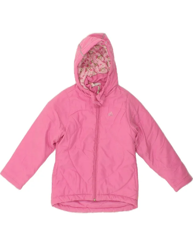 Men's Coats for Everyday WearADIDAS Girls Hooded Padded Jacket 5-6 Years Pink Polyester Men's Coats for Everyday WearADIDAS Girls Hooded Padded Jacket 5-6 Years Pink Polyester