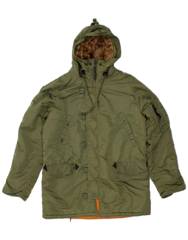 Men's Coats with Ripstop FabricALPHA INDUSTRIES Mens Hooded Windbreaker Jacket UK 40 Large Green Nylon Men's Coats with Ripstop FabricALPHA INDUSTRIES Mens Hooded Windbreaker Jacket UK 40 Large Green Nylon