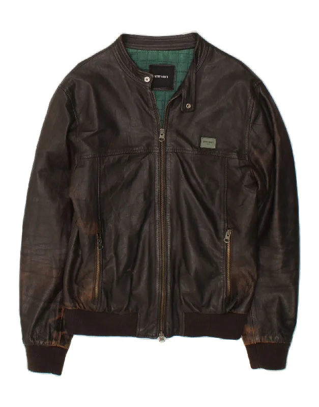 Lightweight Men's WindbreakersANTONY MORATO Mens Leather Jacket UK 38 Medium Brown