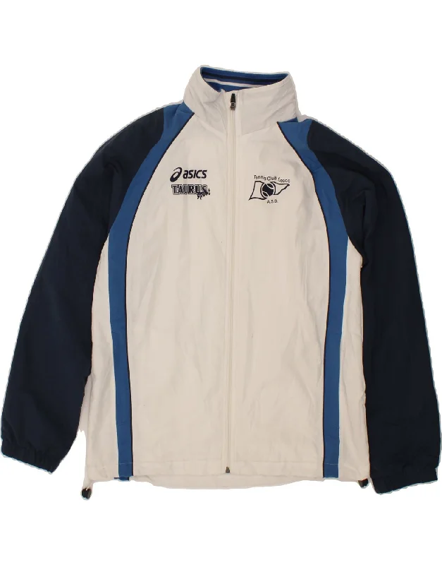 Men's Coats with PocketsASICS Mens Graphic Windbreaker Jacket UK 38 Medium White Colourblock Men's Coats with PocketsASICS Mens Graphic Windbreaker Jacket UK 38 Medium White Colourblock