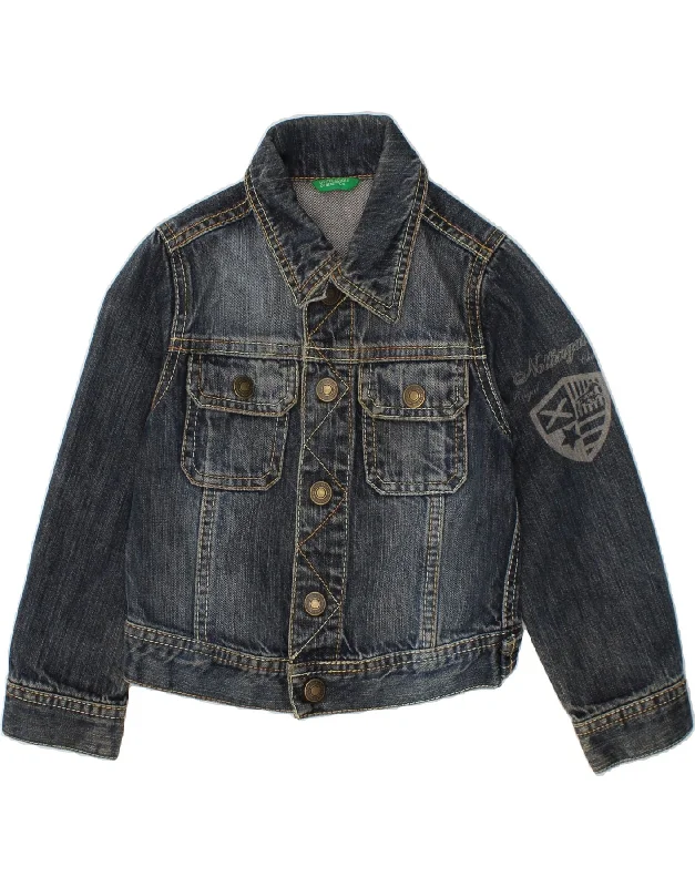 Men's Coats for LayeringBENETTON Baby Boys Graphic Denim Jacket 18-24 Months Blue