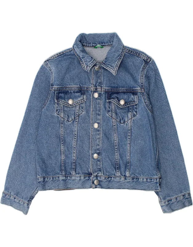 Men's Coats for Casual WearBENETTON Boys Denim Jacket 7-8 Years Medium Blue Cotton