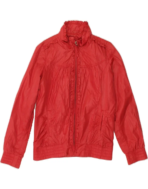 Men's Coats for Cold WeatherBENETTON Girls Rain Jacket 8-9 Years Large  Red Nylon