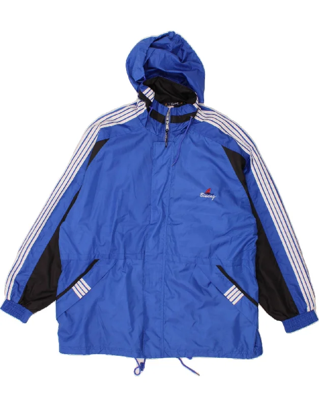 Men's Coats for LayeringBIWANG Mens Hooded Rain Jacket UK 44 2XL Blue Polyester