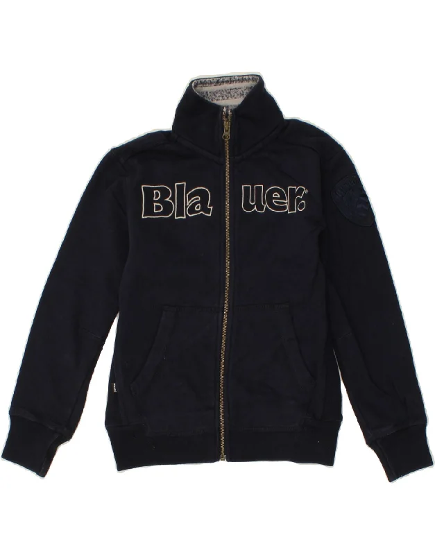 Designer Men's OvercoatsBLAUER Boys Graphic Tracksuit Top Jacket 9-10 Years Navy Blue Cotton Designer Men's OvercoatsBLAUER Boys Graphic Tracksuit Top Jacket 9-10 Years Navy Blue Cotton