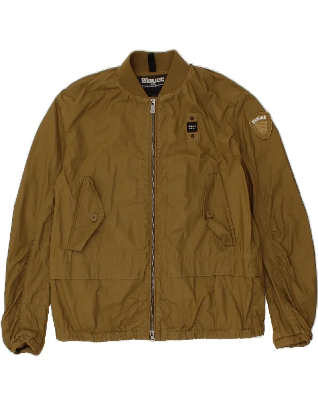 Classic Men's Trench CoatsBLAUER Mens Bomber Jacket UK 34 XS Khaki Cotton