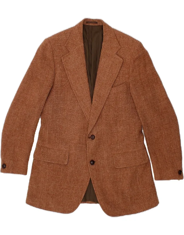 Men's Coats with Slim FitsBURBERRYS Mens 2 Button Blazer Jacket EU 52 XL Brown Wool