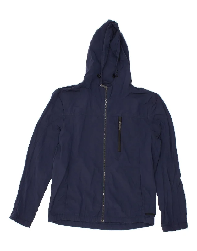 Men's Coats for Mild WeatherCALVIN KLEIN Mens Hooded Rain Jacket UK 40 Large Navy Blue Polyester Men's Coats for Mild WeatherCALVIN KLEIN Mens Hooded Rain Jacket UK 40 Large Navy Blue Polyester
