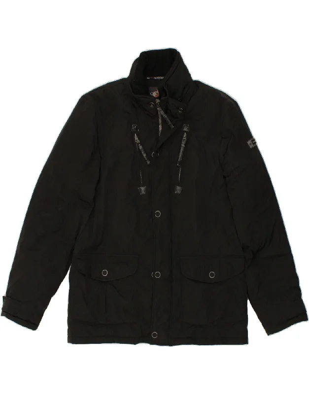 Classic Men's Trench CoatsCANADIENS Mens Windbreaker Jacket IT 48 Medium Black Polyester