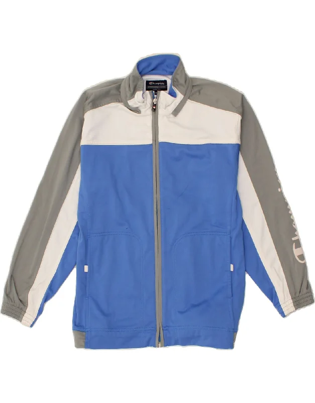 Men's Coats with Wind-Resistant FabricCHAMPION Boys Graphic Tracksuit Top Jacket 11-12 Years Blue Colourblock Men's Coats with Wind-Resistant FabricCHAMPION Boys Graphic Tracksuit Top Jacket 11-12 Years Blue Colourblock