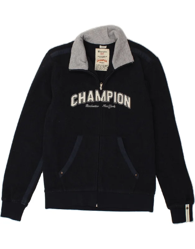 Versatile Men's Pea CoatsCHAMPION Mens Graphic Fleece Jacket UK 38 Medium Navy Blue Polyester Versatile Men's Pea CoatsCHAMPION Mens Graphic Fleece Jacket UK 38 Medium Navy Blue Polyester