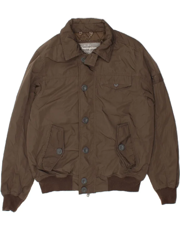 Men's Coats with Slim FitsCHAMPION Mens NY Rochester Bomber Jacket UK 40 Large Brown Men's Coats with Slim FitsCHAMPION Mens NY Rochester Bomber Jacket UK 40 Large Brown