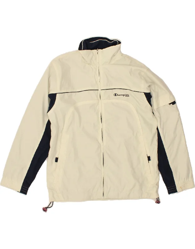 Men's Coats with Water-Repellent FabricCHAMPION Mens Rain Jacket UK 36 Small Off White Colourblock Polyester Men's Coats with Water-Repellent FabricCHAMPION Mens Rain Jacket UK 36 Small Off White Colourblock Polyester