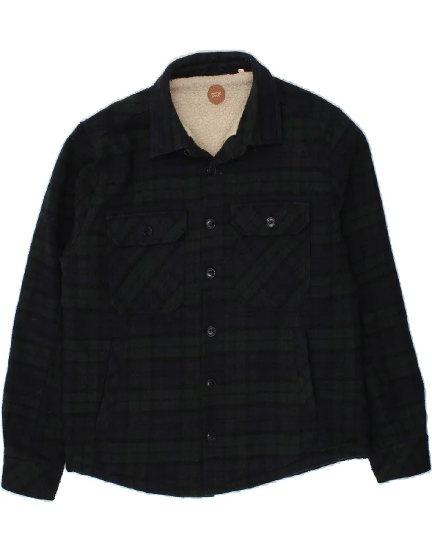 Men's Coats with LiningCOMMON PEOPLE Mens Sherpa Jacket UK 40 Large Green Check Polyester Men's Coats with LiningCOMMON PEOPLE Mens Sherpa Jacket UK 40 Large Green Check Polyester