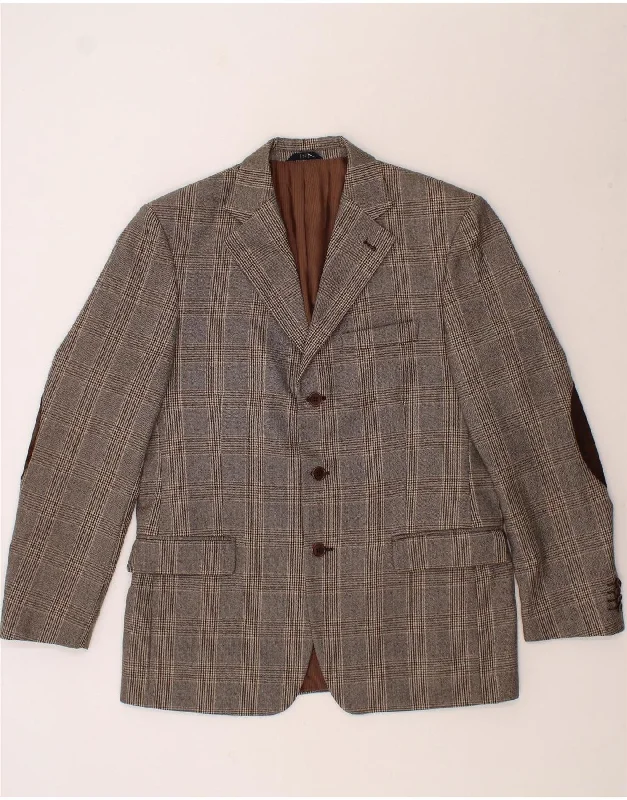 Men's Coats for Short MenCONBIPEL Mens 3 Button Blazer Jacket IT 50 Large Grey Check Wool Men's Coats for Short MenCONBIPEL Mens 3 Button Blazer Jacket IT 50 Large Grey Check Wool