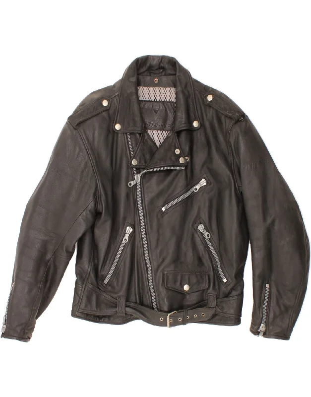 Men's Coats for Winter CampingDAINESE Mens Biker Jacket UK 40 Large Black Leather