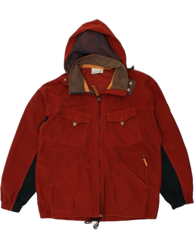 Men's Coats with Adjustable SleevesDIADORA Mens Hooded Corduroy Jacket UK 40 Large Maroon Colourblock Cotton Men's Coats with Adjustable SleevesDIADORA Mens Hooded Corduroy Jacket UK 40 Large Maroon Colourblock Cotton