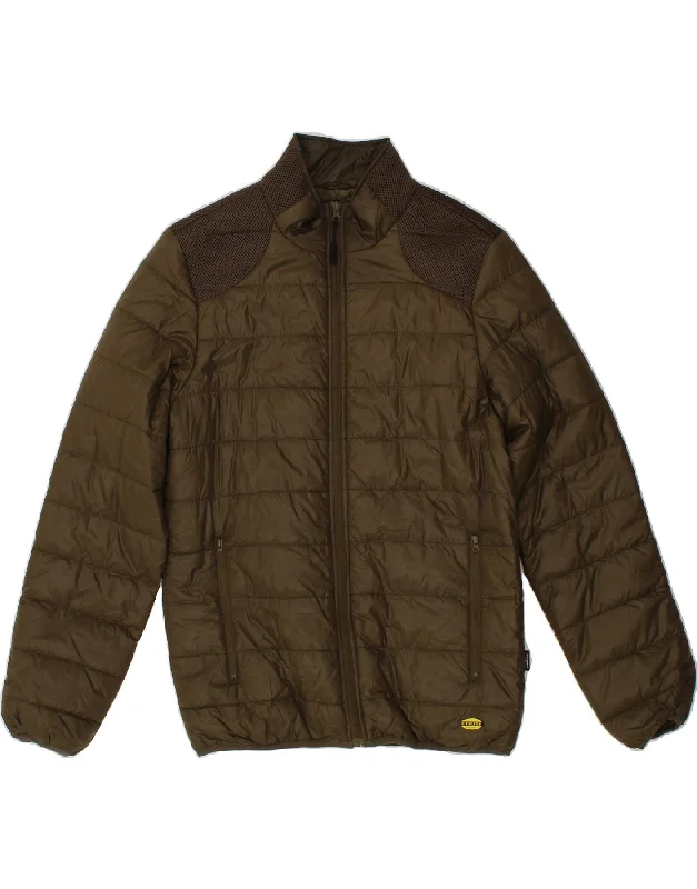 Men's Coats with Slim FitsDIADORA Mens Padded Jacket UK 38 Medium Khaki Nylon